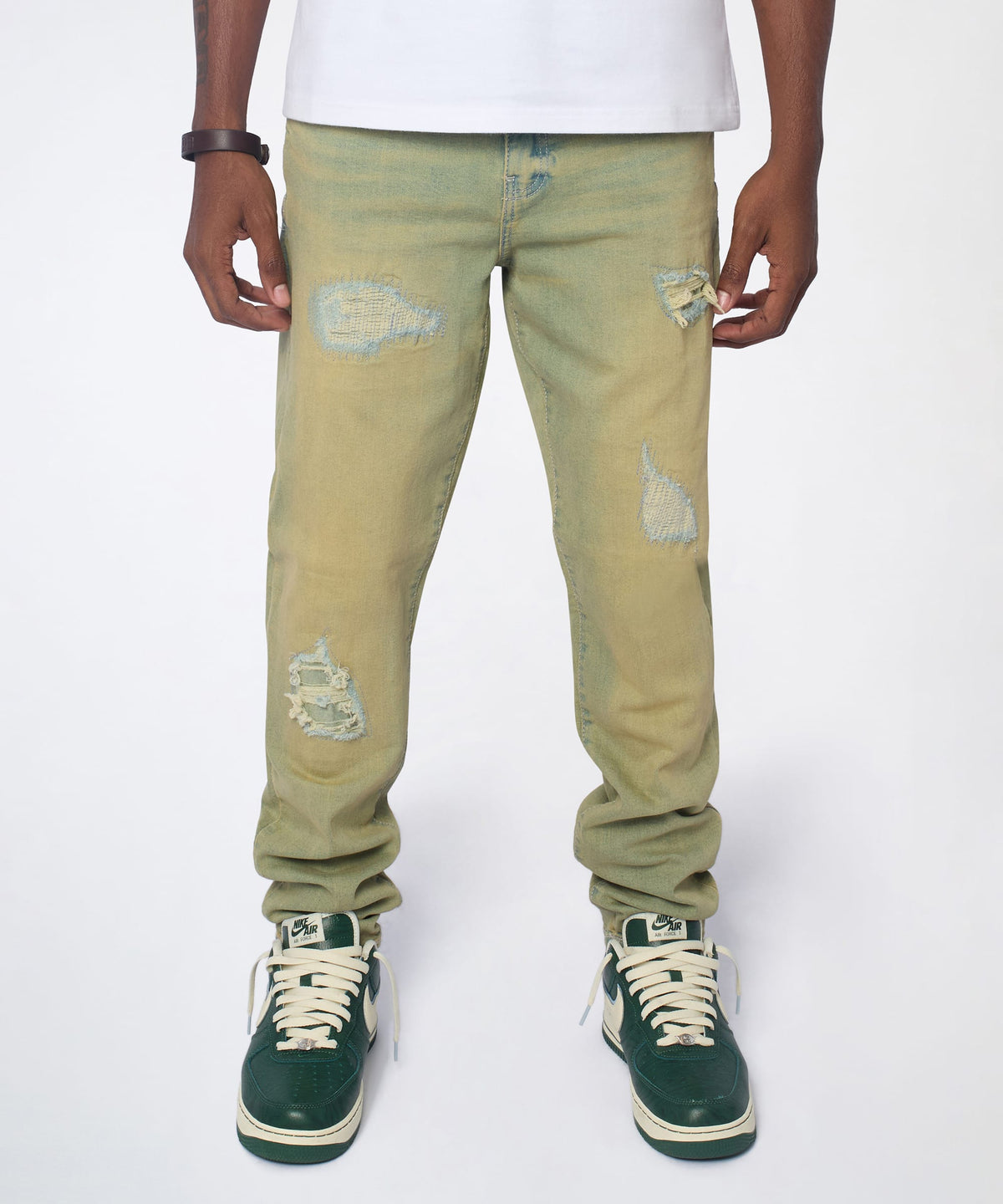 Essential Distressed Skinny Jeans - Vintage Blue
