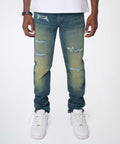 Everyday Distressed Skinny Jeans - Vintage Blue