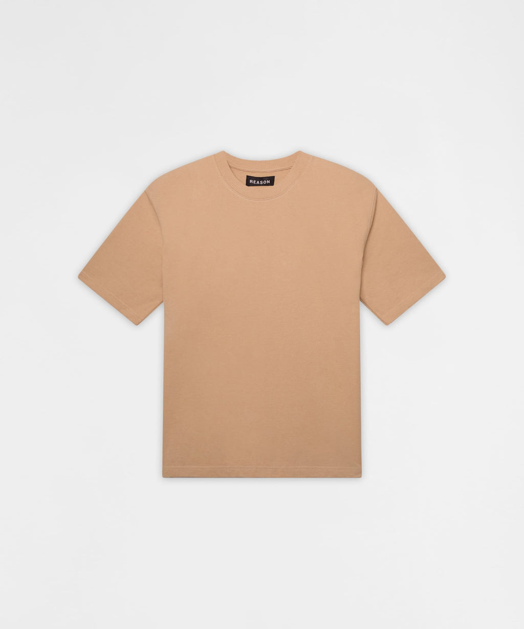 Essential French Terry Short Sleeve Tee - Tan