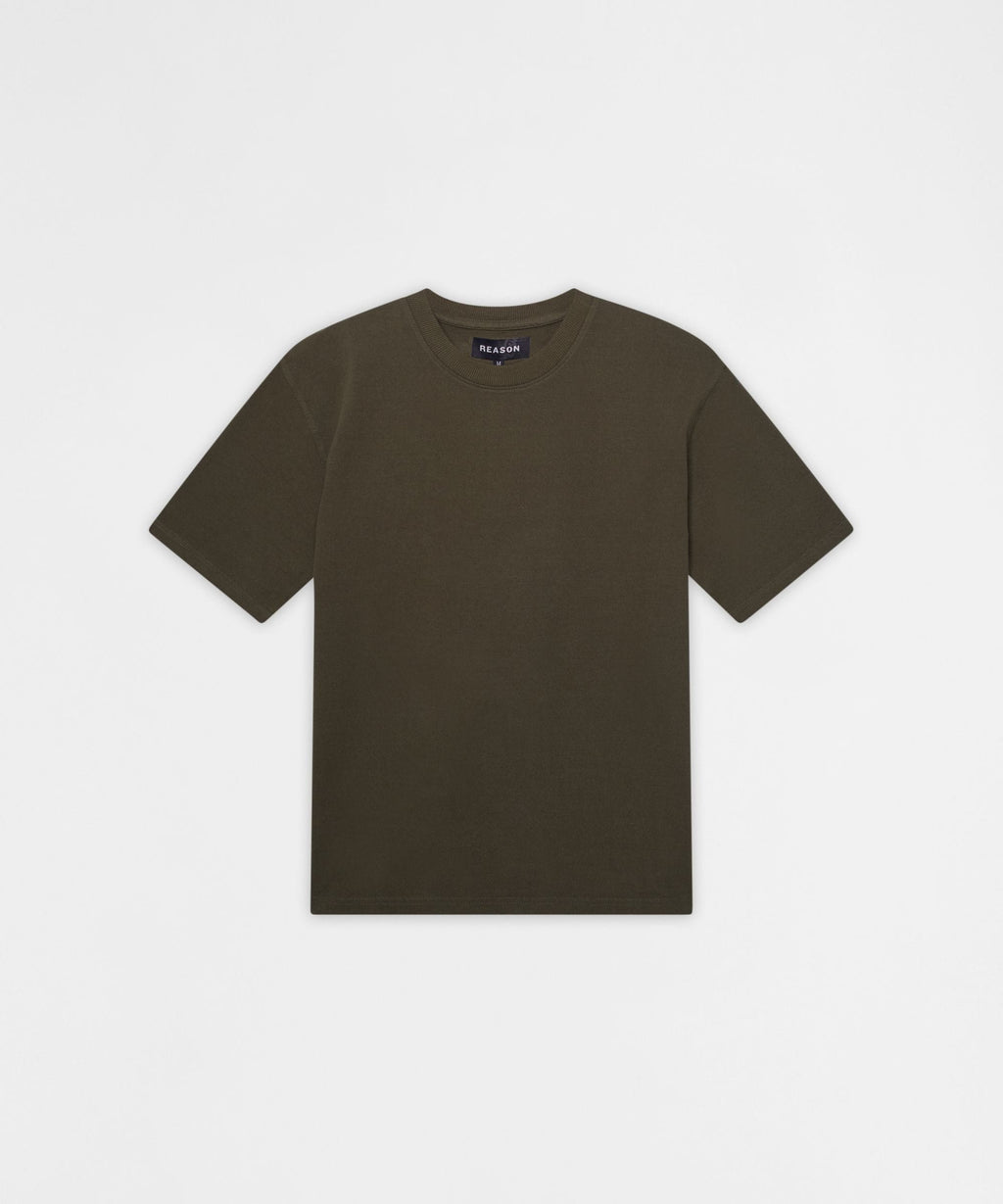 Essential French Terry Short Sleeve Tee - Olive Green