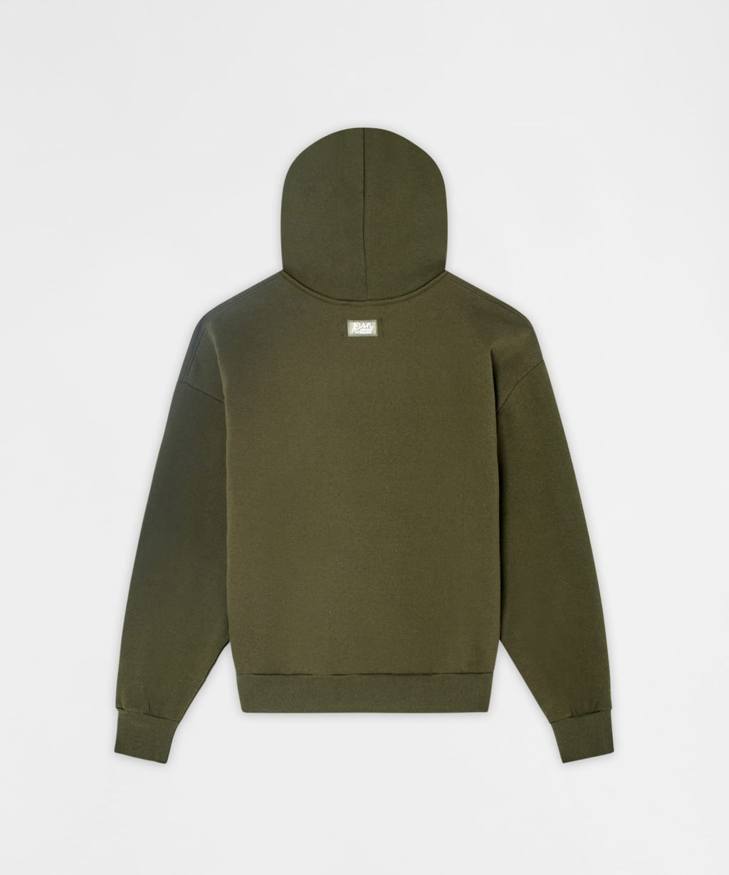 Essential Pull Over Boxy Fit Hoodie - Olive Green