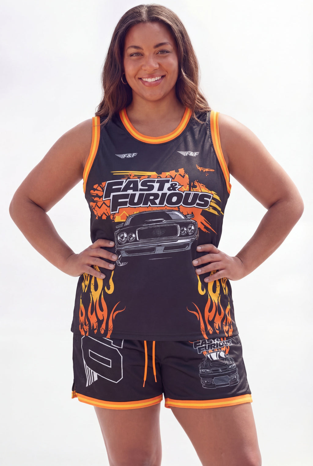 Fast & Furious Burnout Women's Basketball Mesh Shorts - Black